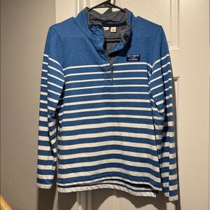 L.L. Bean Navy and White Striped Sweater